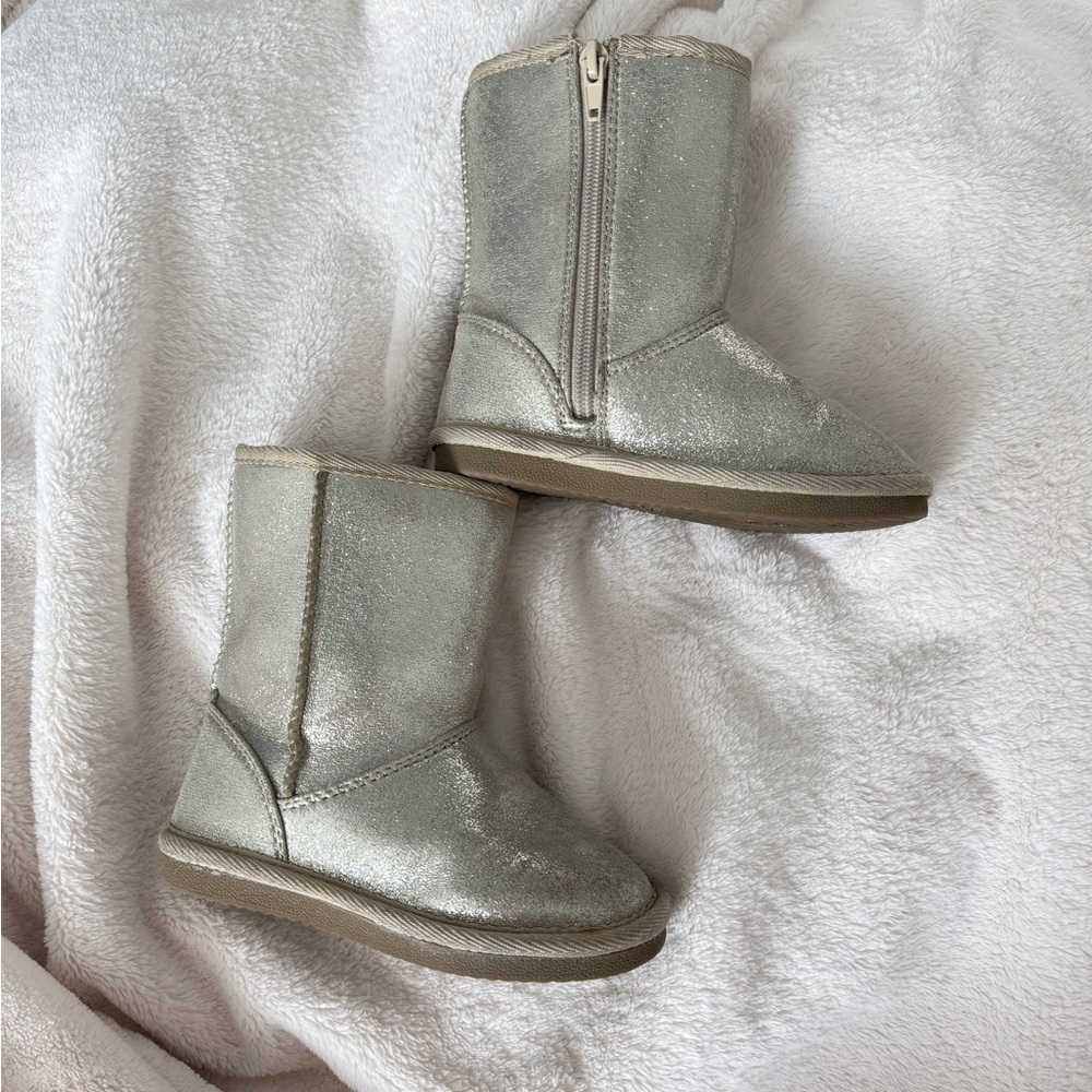 Harper Canyon Silver Glitter Toddler Boots